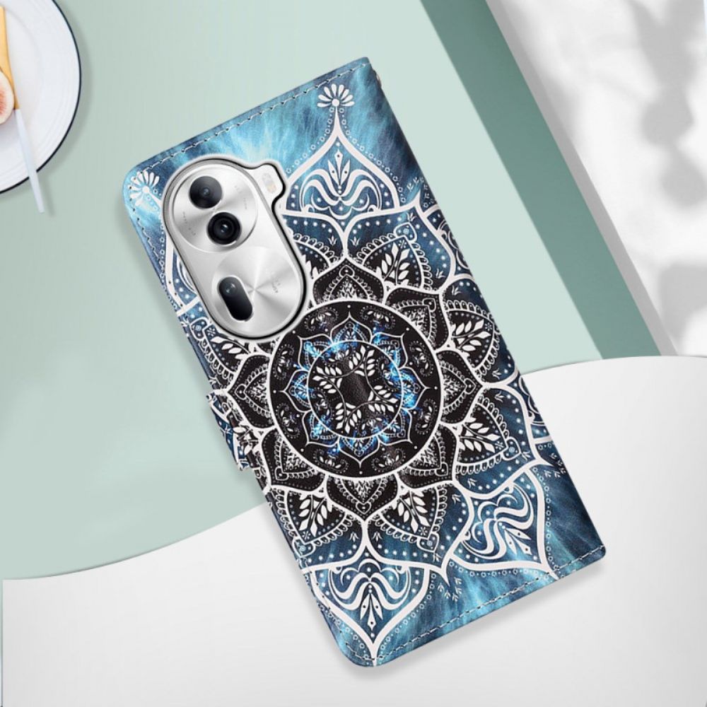 Flip Case Leren Oppo Reno 11 Pro 5g Bloemenmandala Met Bandje