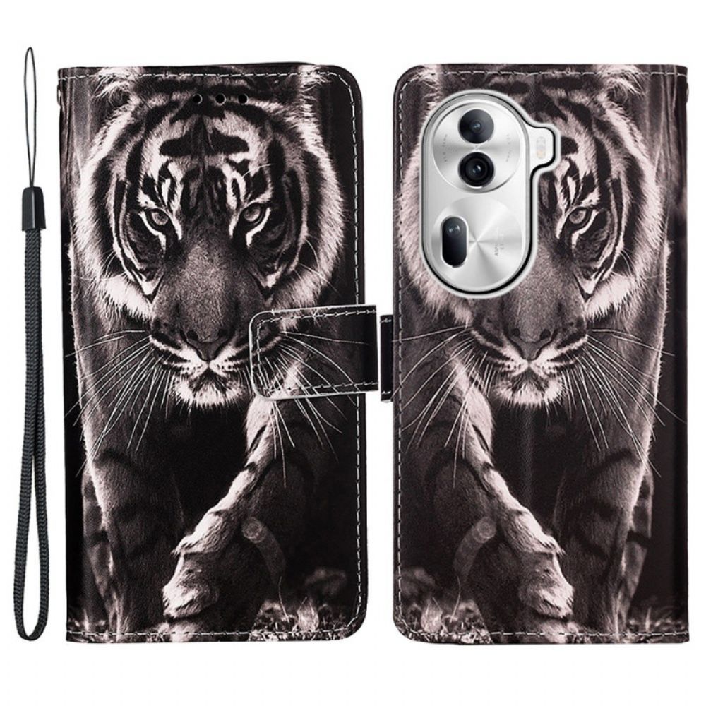 Flip Case Leren Oppo Reno 11 Pro 5g Tijger In Lanire