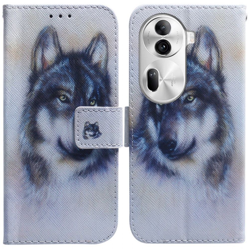 Folio-hoesje Oppo Reno 11 Pro 5g Telefoonhoesje Wolfaquarel