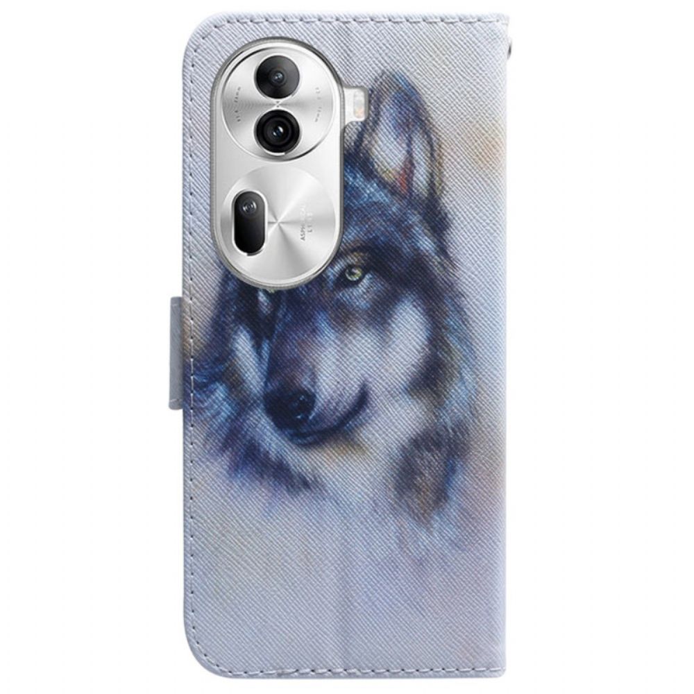 Folio-hoesje Oppo Reno 11 Pro 5g Telefoonhoesje Wolfaquarel