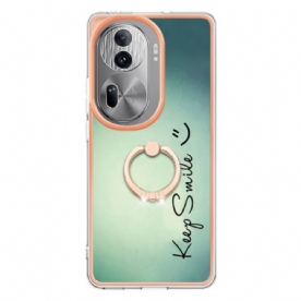 Hoesje Oppo Reno 11 Pro 5g Keep Smile Ringhouder Bescherming Hoesje