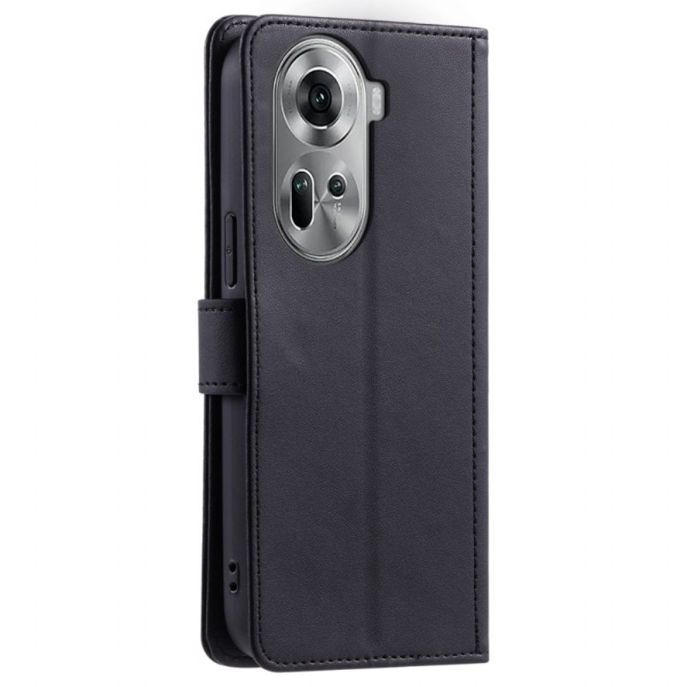 Leren Hoesje Voor Oppo Reno 11 Pro 5g Gevoerd Met Schouderband