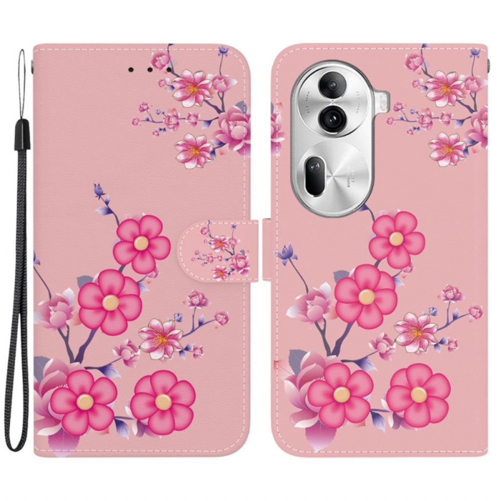 Leren Hoesje Voor Oppo Reno 11 Pro 5g Sakura Met Riem