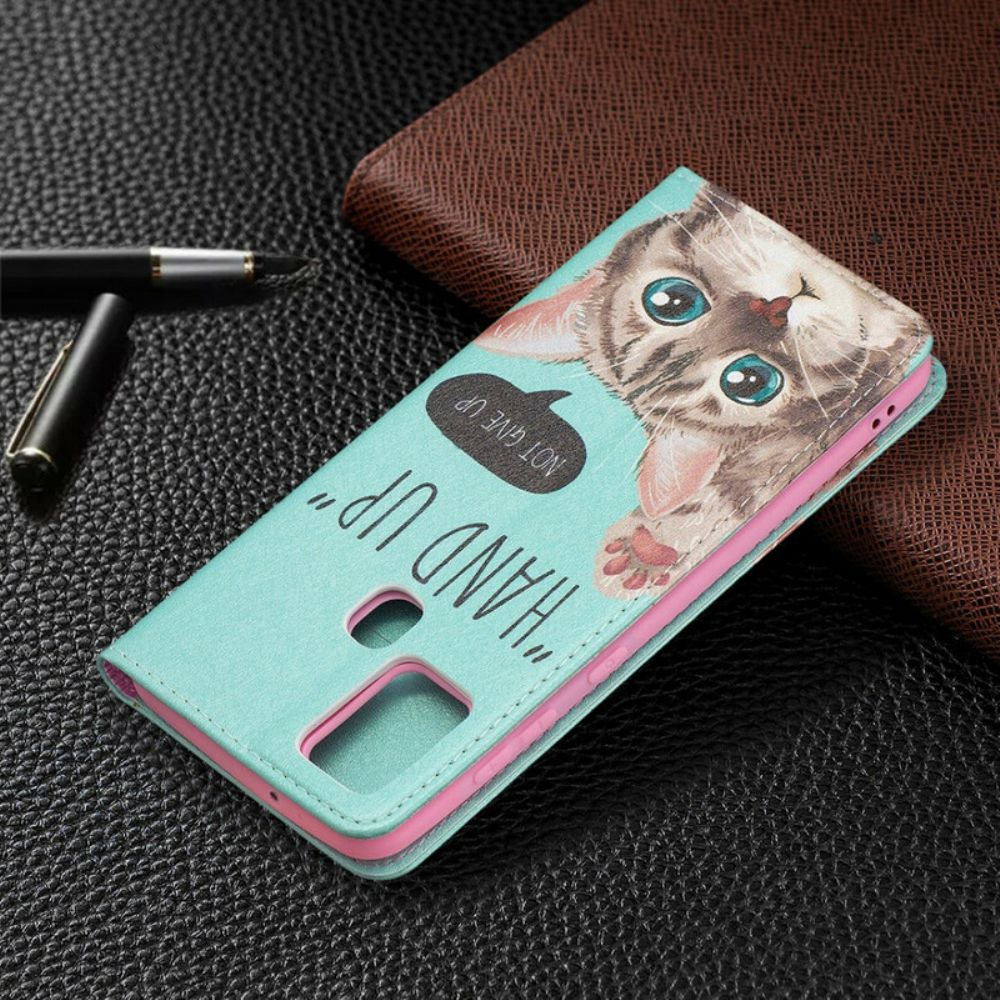 Bescherming Hoesje voor Samsung Galaxy A21s Folio-hoesje Hand Omhoog