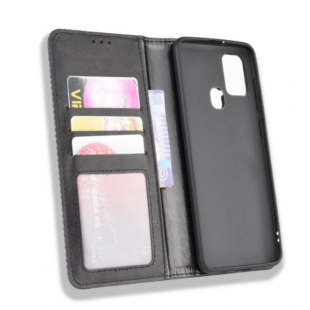 Bescherming Hoesje voor Samsung Galaxy A21s Folio-hoesje Vintage Gestileerd Leereffect