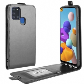 Flip Case voor Samsung Galaxy A21s Folio-hoesje Opvouwbaar Leereffect