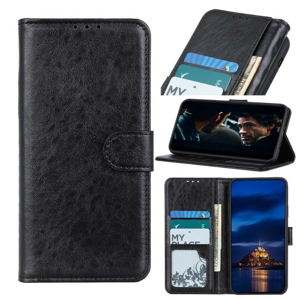 Folio-hoesje voor Samsung Galaxy A21s Flip Case Voorklep Met Glanzend Leereffect