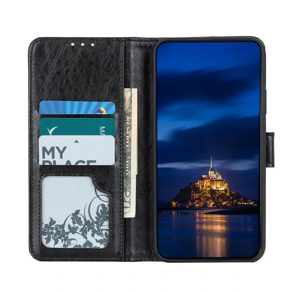 Folio-hoesje voor Samsung Galaxy A21s Flip Case Voorklep Met Glanzend Leereffect