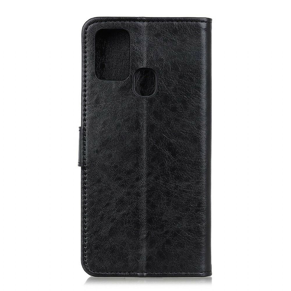 Folio-hoesje voor Samsung Galaxy A21s Flip Case Voorklep Met Glanzend Leereffect