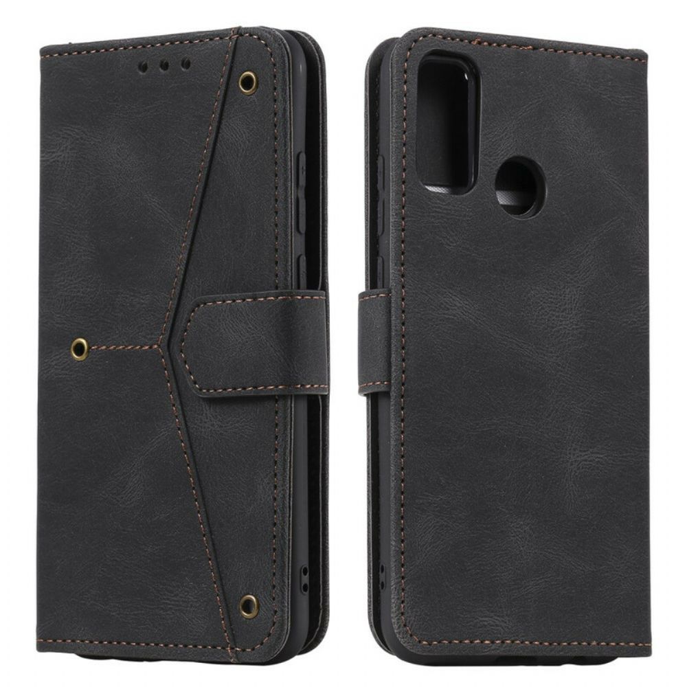 Folio-hoesje voor Samsung Galaxy A21s Skin-touch-naden