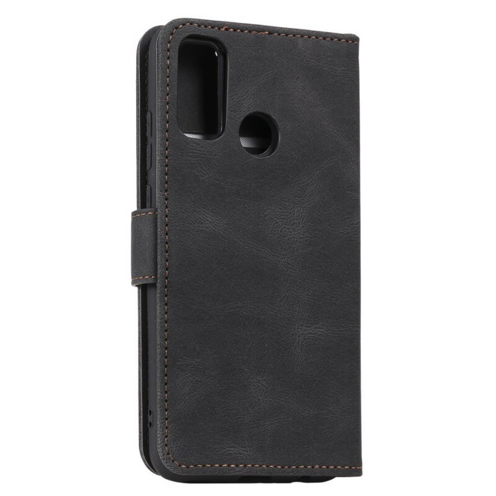 Folio-hoesje voor Samsung Galaxy A21s Skin-touch-naden