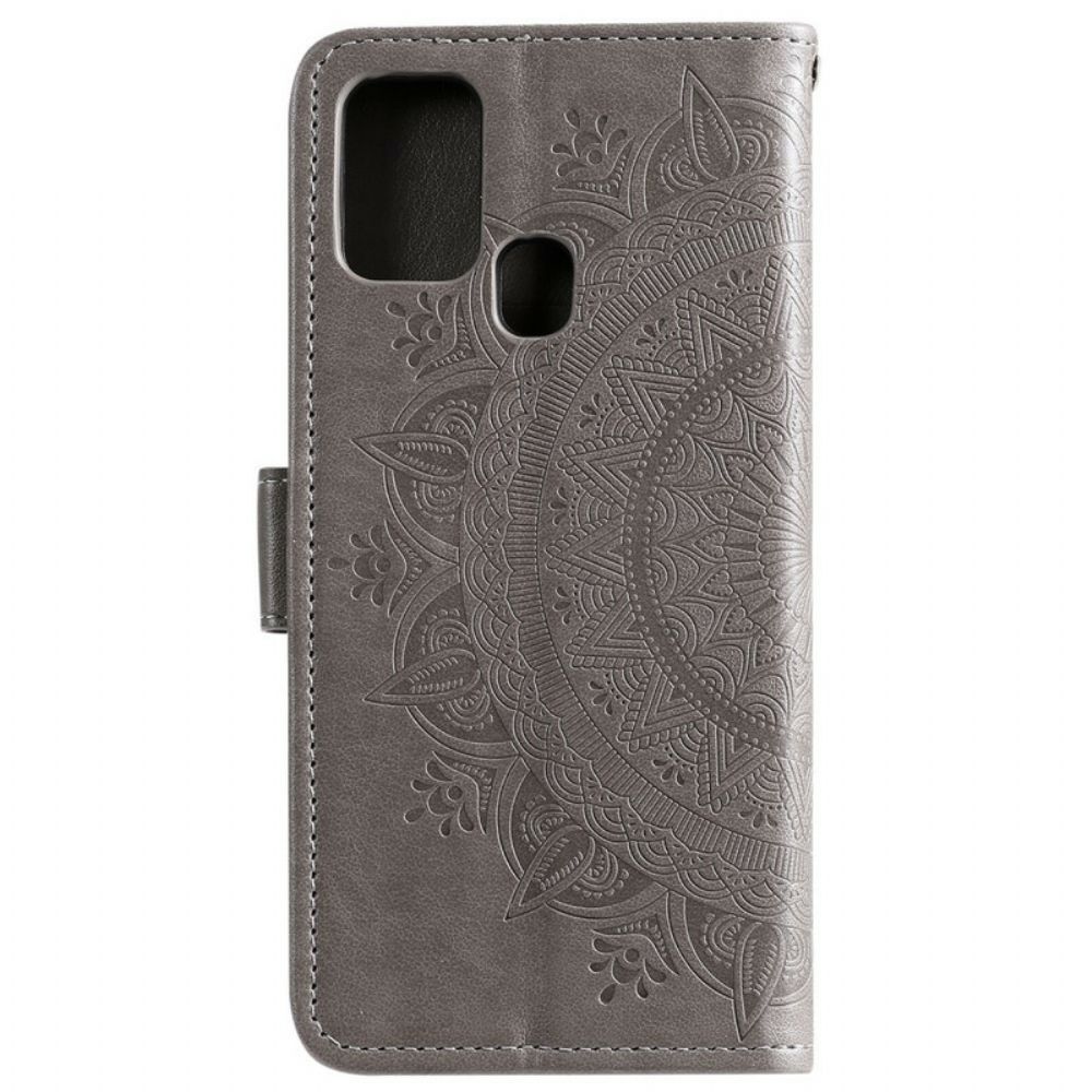 Folio-hoesje voor Samsung Galaxy A21s Zon Mandala