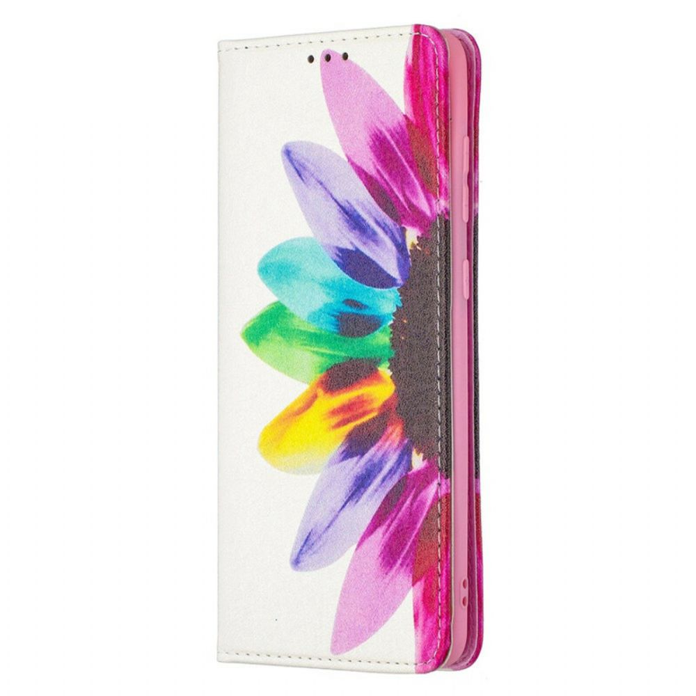 Leren Hoesje voor Samsung Galaxy A21s Aquarel Bloem