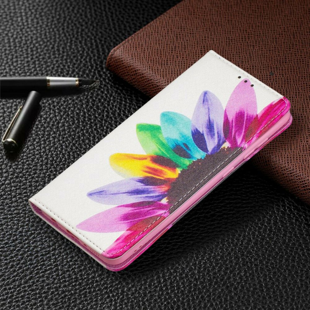 Leren Hoesje voor Samsung Galaxy A21s Aquarel Bloem