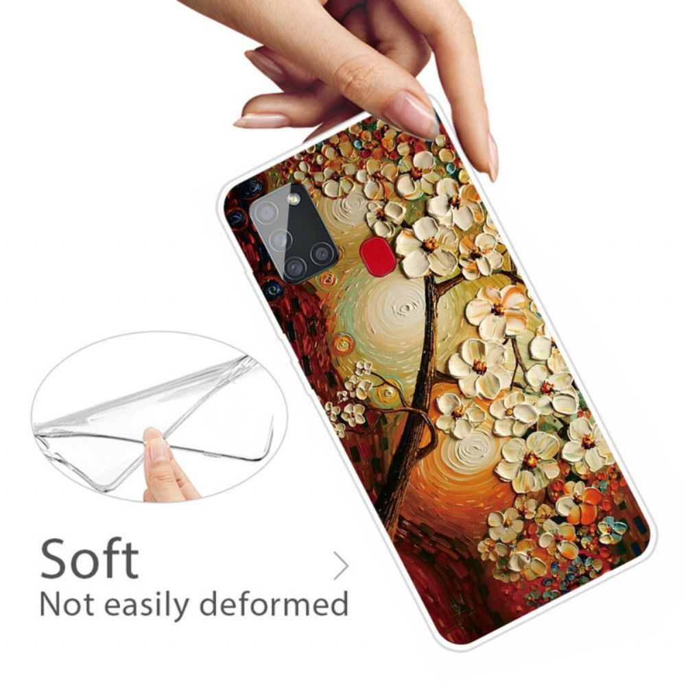 Telefoonhoesje voor Samsung Galaxy A21s Flexibele Bloemen