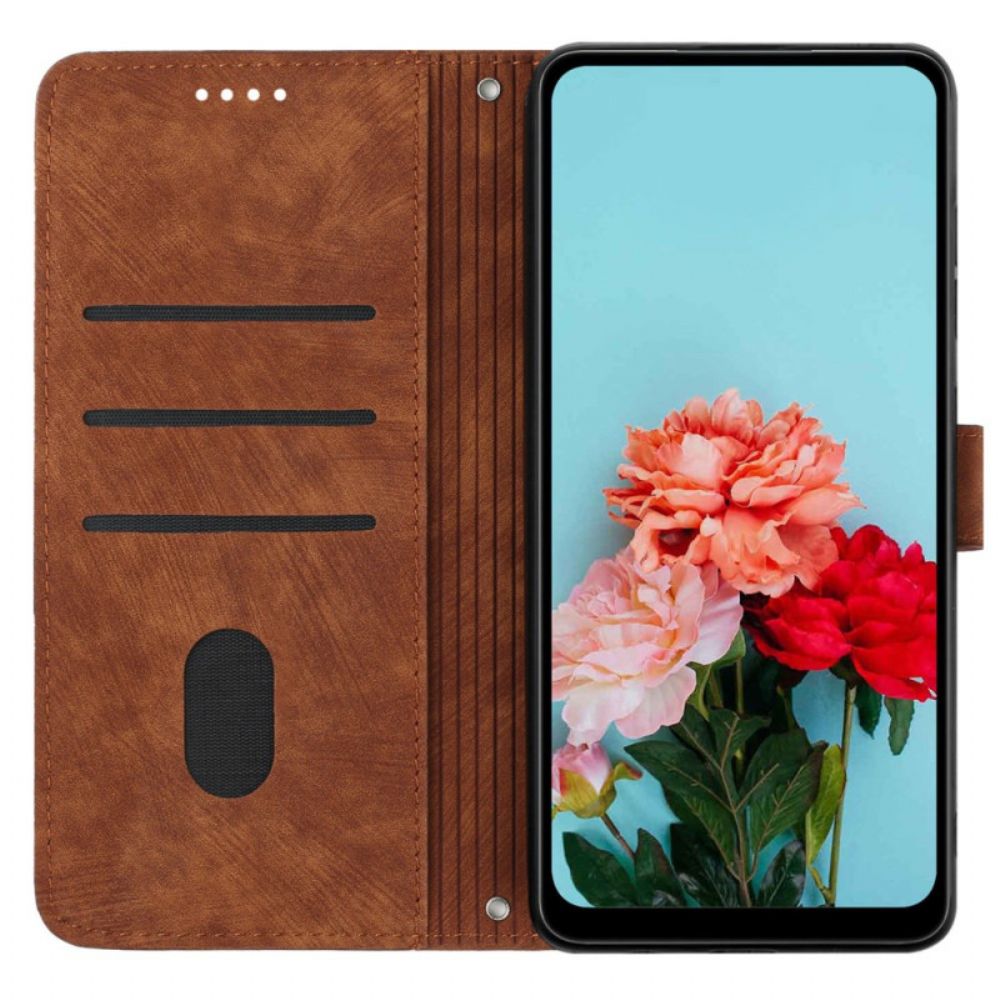 Flip Case Leren Oppo Reno 11f 5g Gestreepte Grafische Lijnen