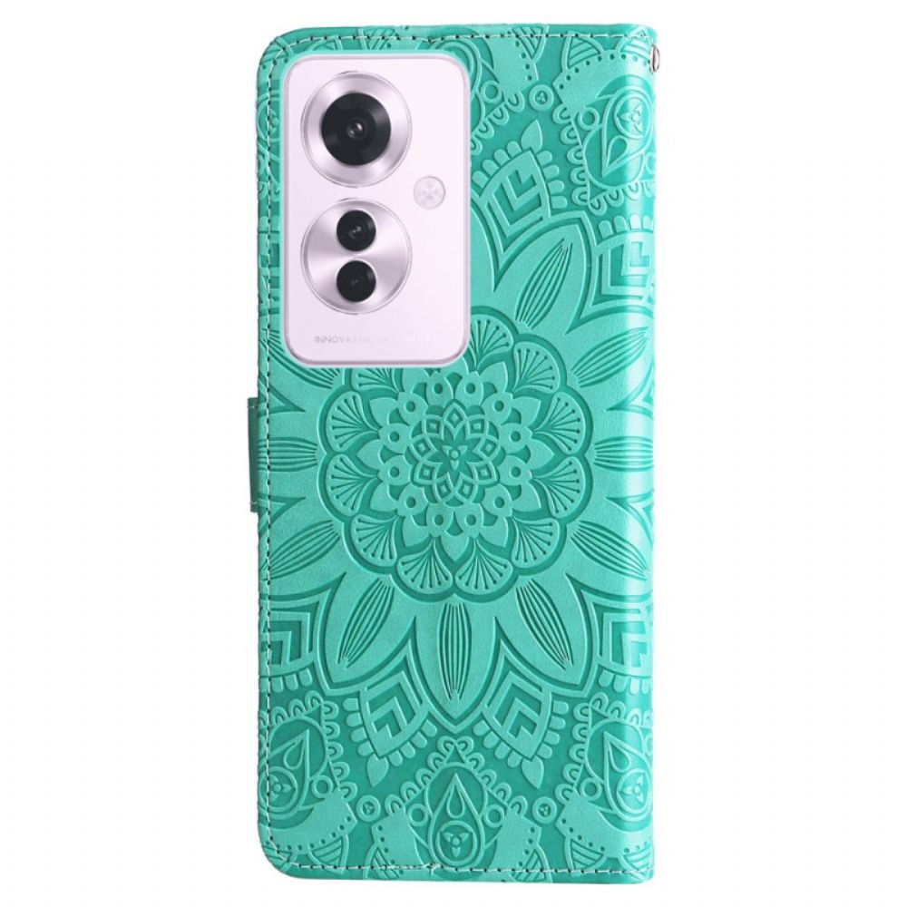 Flip Case Leren Oppo Reno 11f 5g Zonnebloem Zon