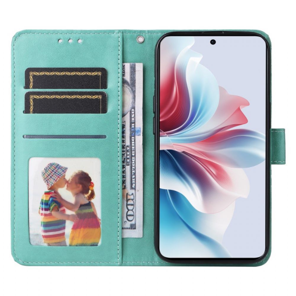 Flip Case Leren Oppo Reno 11f 5g Zonnebloem Zon