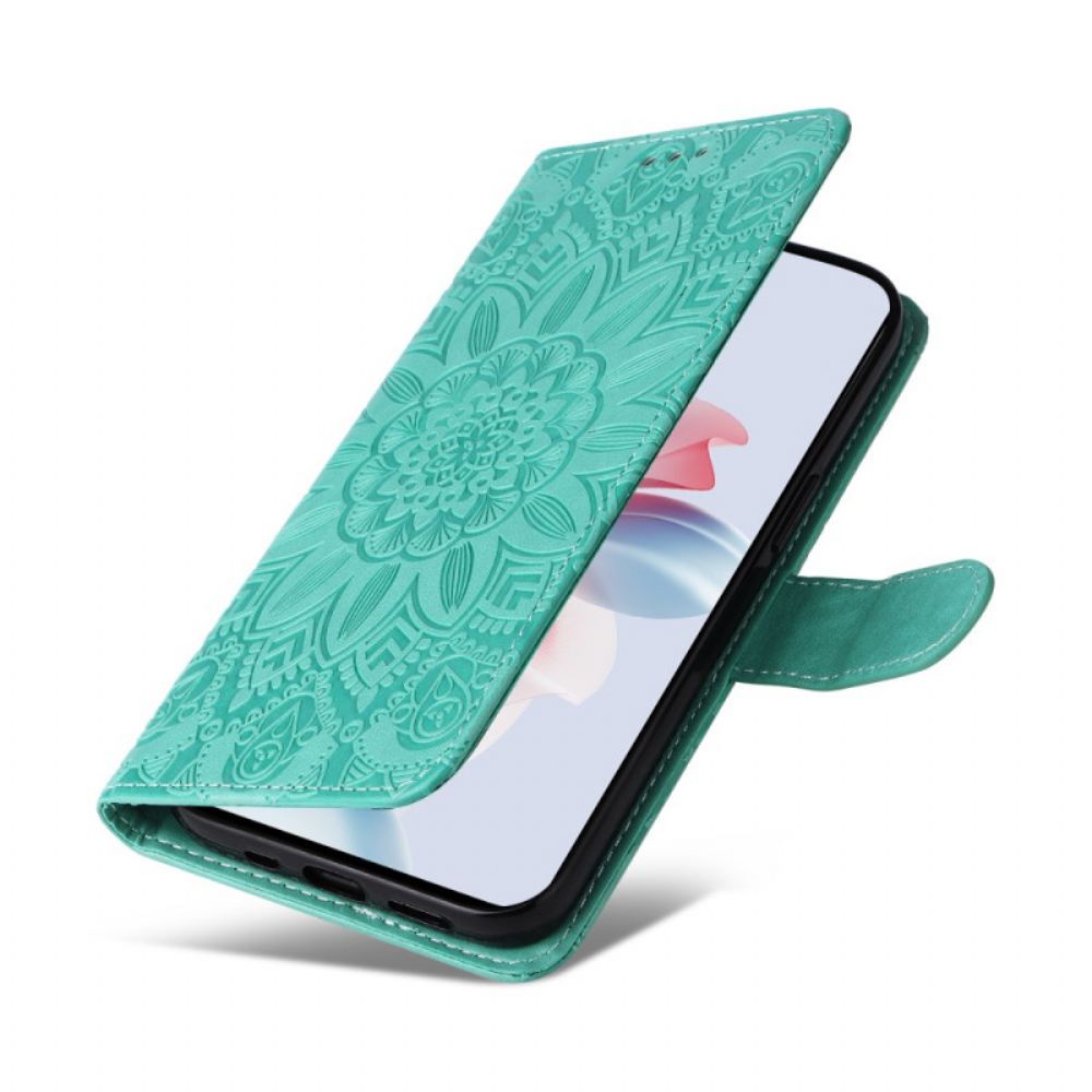 Flip Case Leren Oppo Reno 11f 5g Zonnebloem Zon