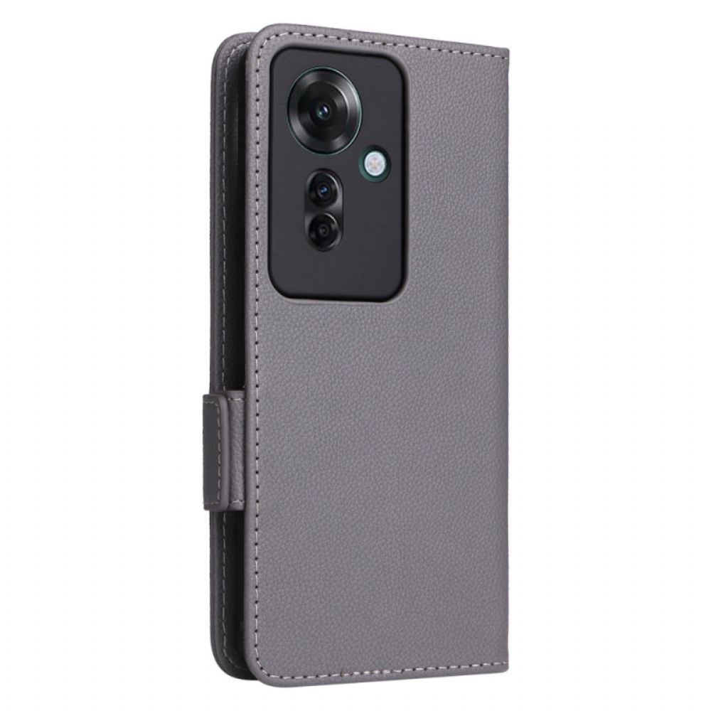 Folio-hoesje Oppo Reno 11f 5g Telefoonhoesje Leren Bandstijl