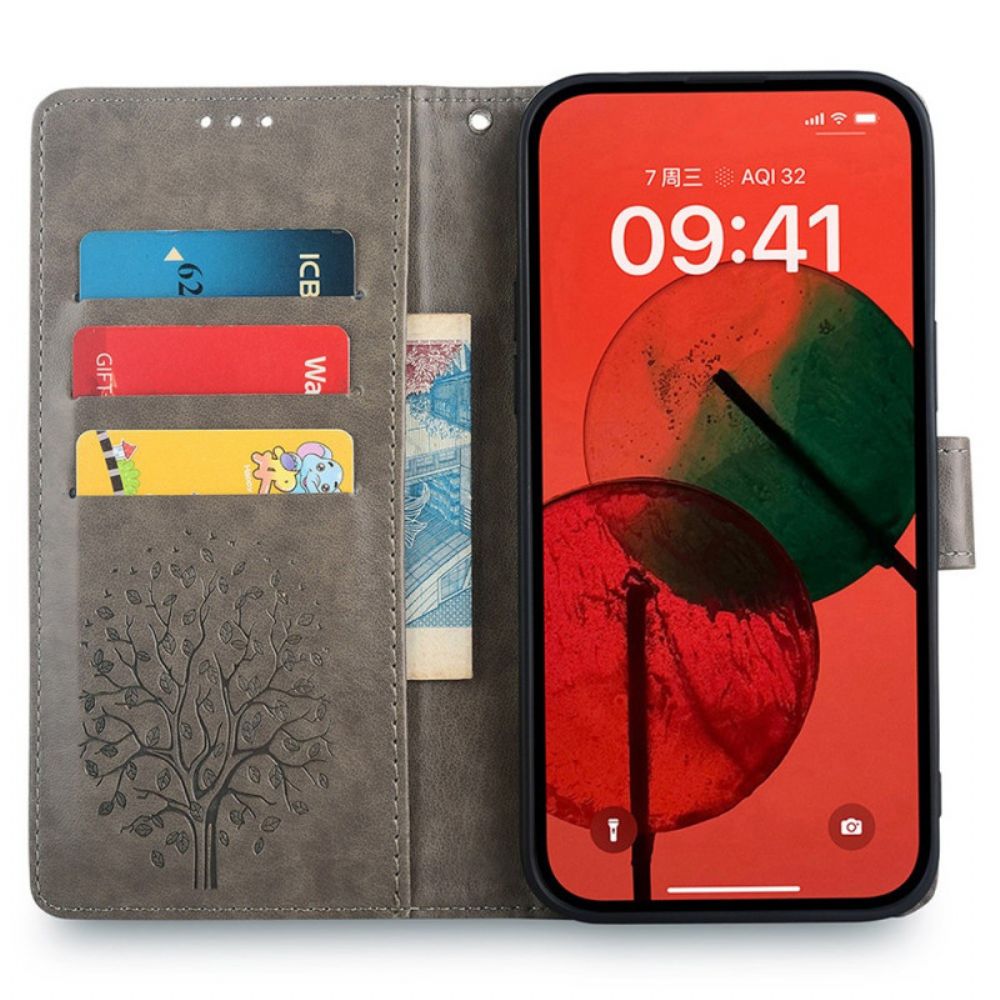 Leren Hoesje Oppo Reno 11f 5g Hert En Sleutelboom