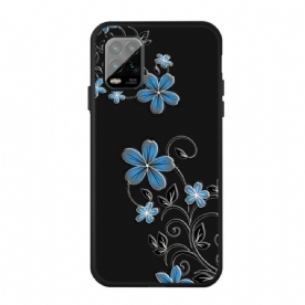 Hoesje voor Xiaomi Mi 10 Lite Blauwe Bloemen