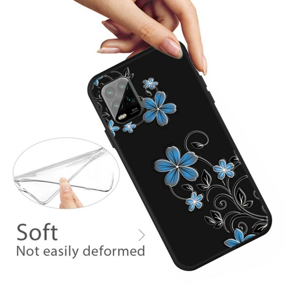 Hoesje voor Xiaomi Mi 10 Lite Blauwe Bloemen