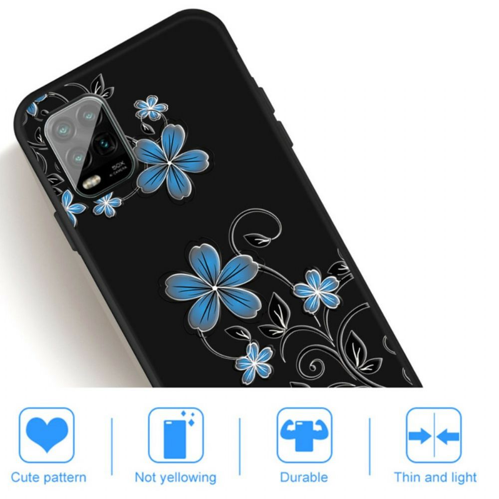 Hoesje voor Xiaomi Mi 10 Lite Blauwe Bloemen