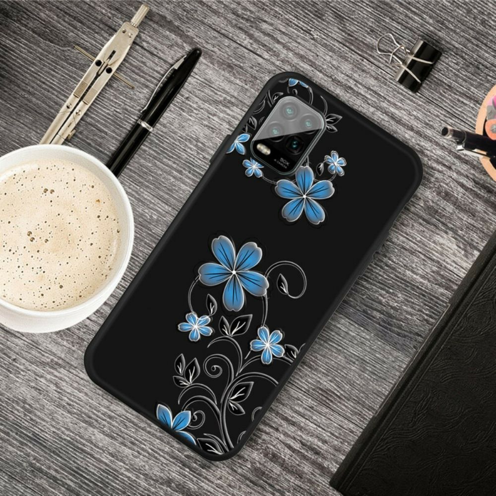 Hoesje voor Xiaomi Mi 10 Lite Blauwe Bloemen