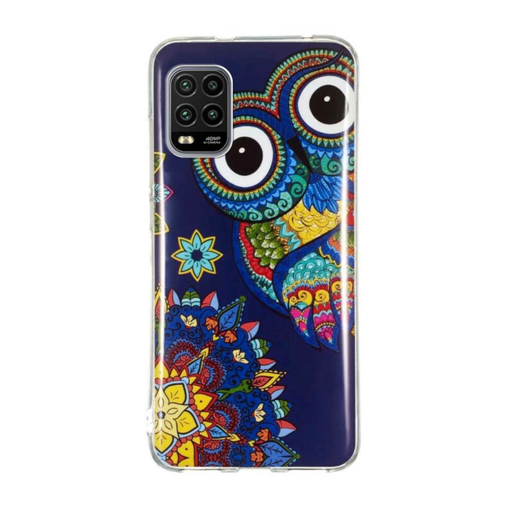 Hoesje voor Xiaomi Mi 10 Lite Fluorescerende Mandala Uil