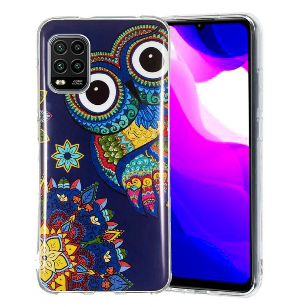 Hoesje voor Xiaomi Mi 10 Lite Fluorescerende Mandala Uil