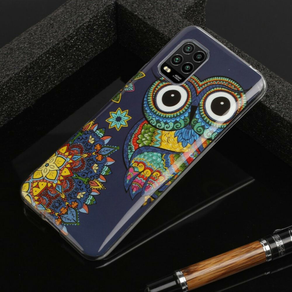 Hoesje voor Xiaomi Mi 10 Lite Fluorescerende Mandala Uil