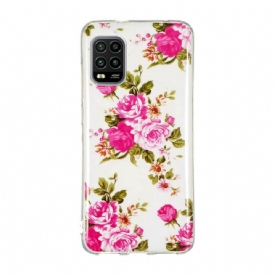 Telefoonhoesje voor Xiaomi Mi 10 Lite Fluorescerende Vrijheidsbloemen