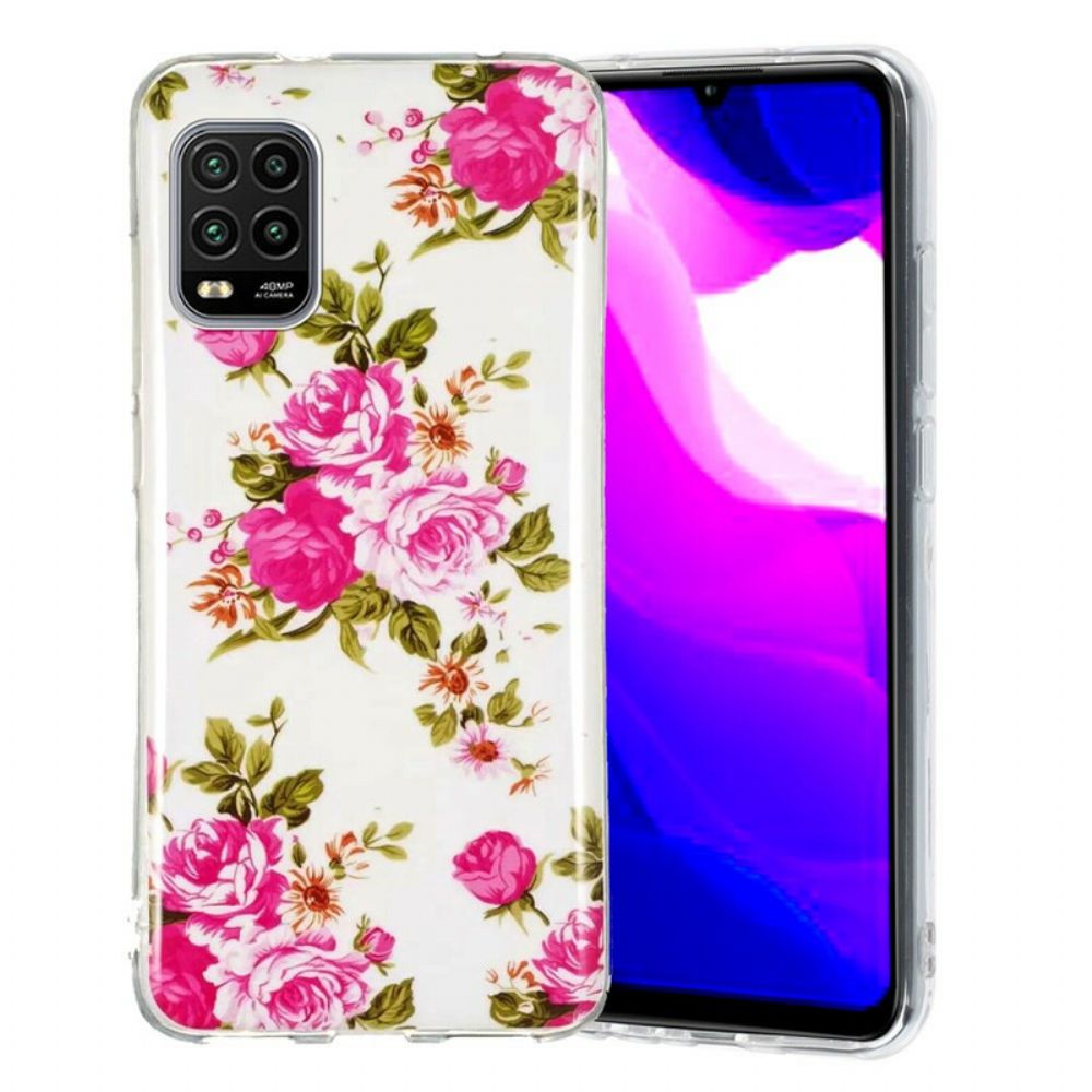 Telefoonhoesje voor Xiaomi Mi 10 Lite Fluorescerende Vrijheidsbloemen