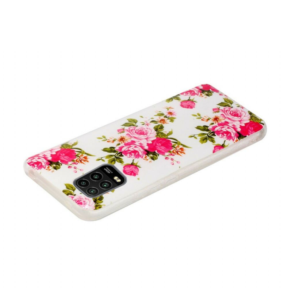 Telefoonhoesje voor Xiaomi Mi 10 Lite Fluorescerende Vrijheidsbloemen