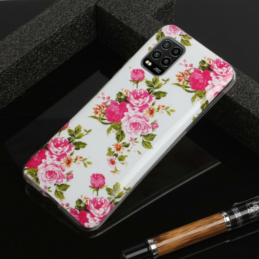 Telefoonhoesje voor Xiaomi Mi 10 Lite Fluorescerende Vrijheidsbloemen