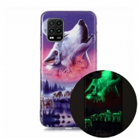 Telefoonhoesje voor Xiaomi Mi 10 Lite Fluorescerende Wolf-serie