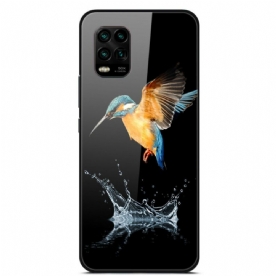 Telefoonhoesje voor Xiaomi Mi 10 Lite Kroon Vogel Gehard Glas