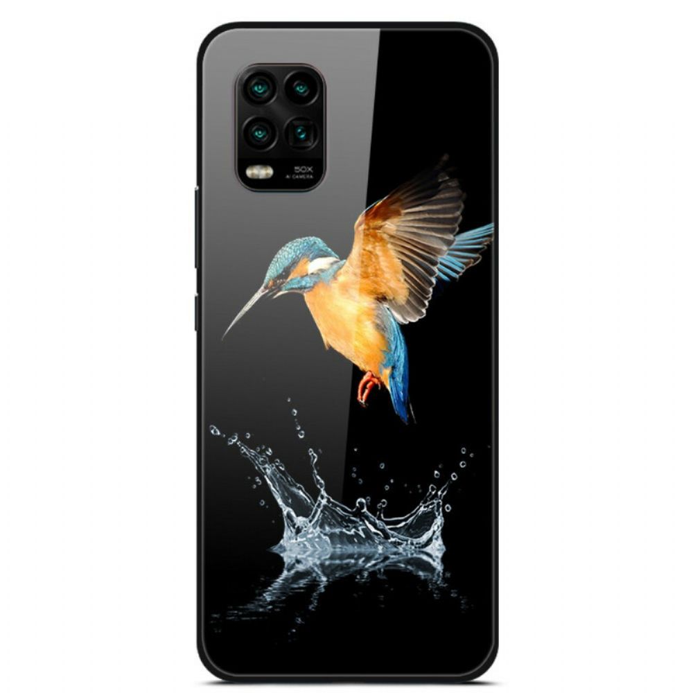 Telefoonhoesje voor Xiaomi Mi 10 Lite Kroon Vogel Gehard Glas