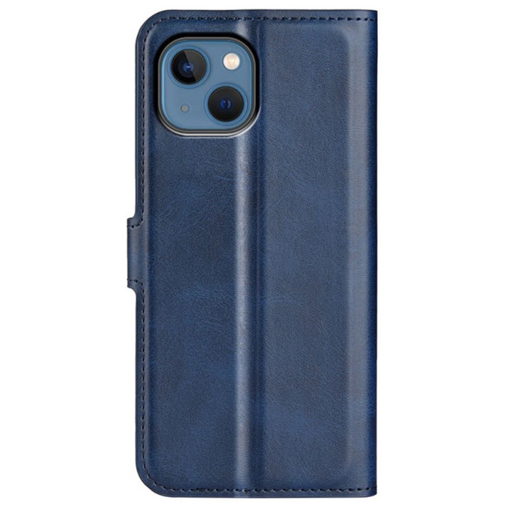 Folio-hoesje voor iPhone 14 Plus Extreem Slank Leereffect