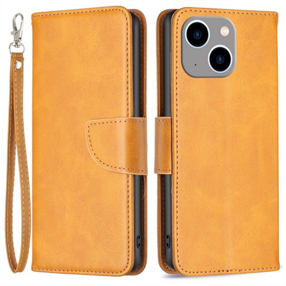 Folio-hoesje voor iPhone 14 Plus Flip Case Gladde Schuine Klep