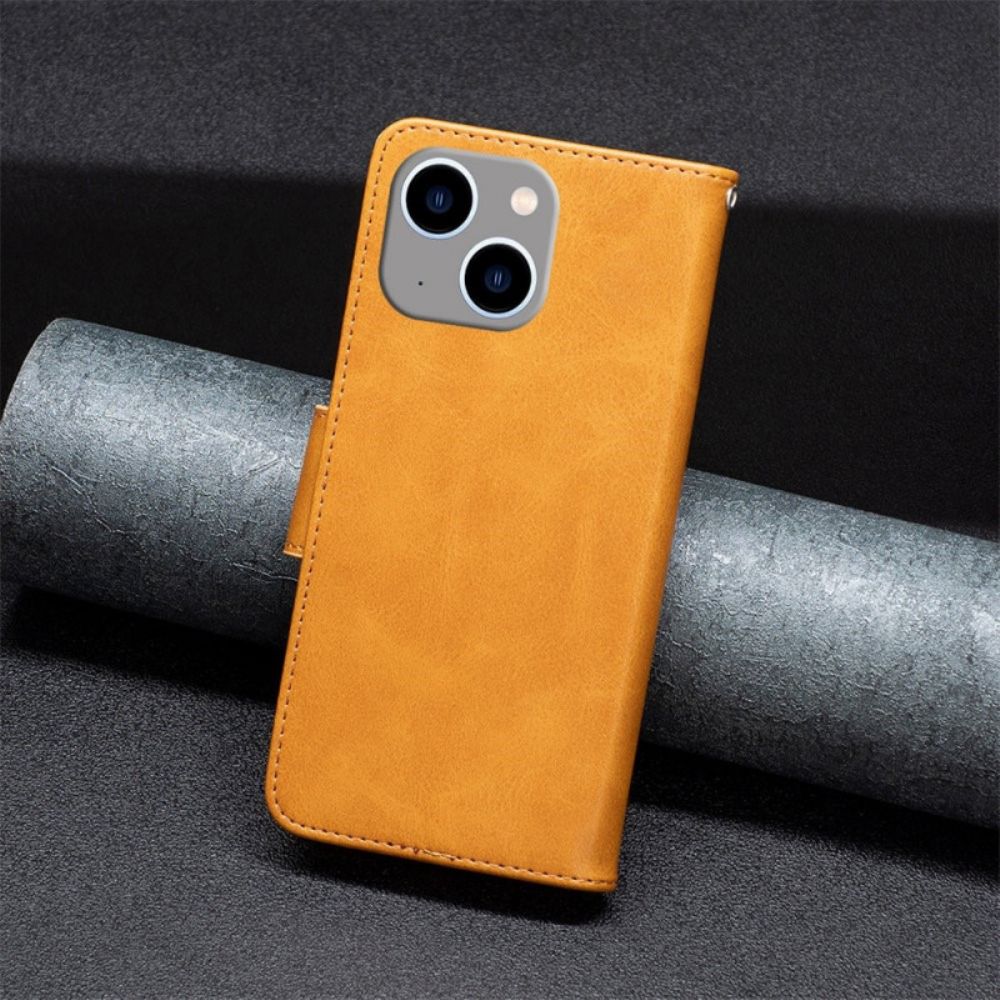 Folio-hoesje voor iPhone 14 Plus Flip Case Gladde Schuine Klep