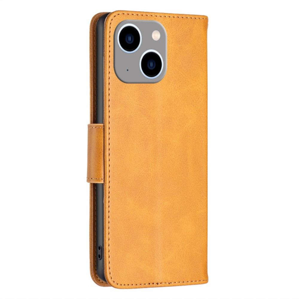 Folio-hoesje voor iPhone 14 Plus Flip Case Gladde Schuine Klep