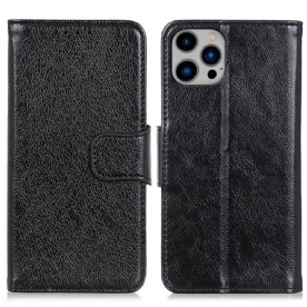 Folio-hoesje voor iPhone 14 Plus Gespleten Nappaleer