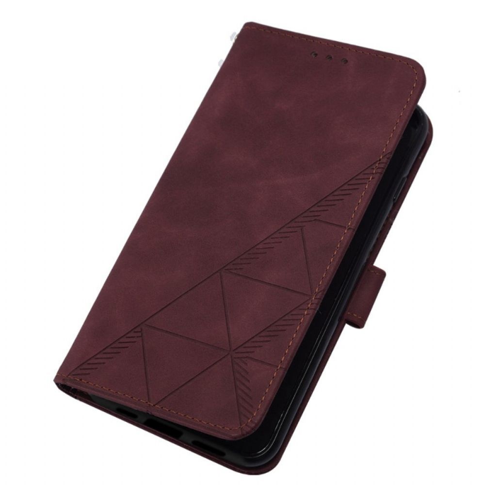 Folio-hoesje voor iPhone 14 Plus Piramide Leereffect