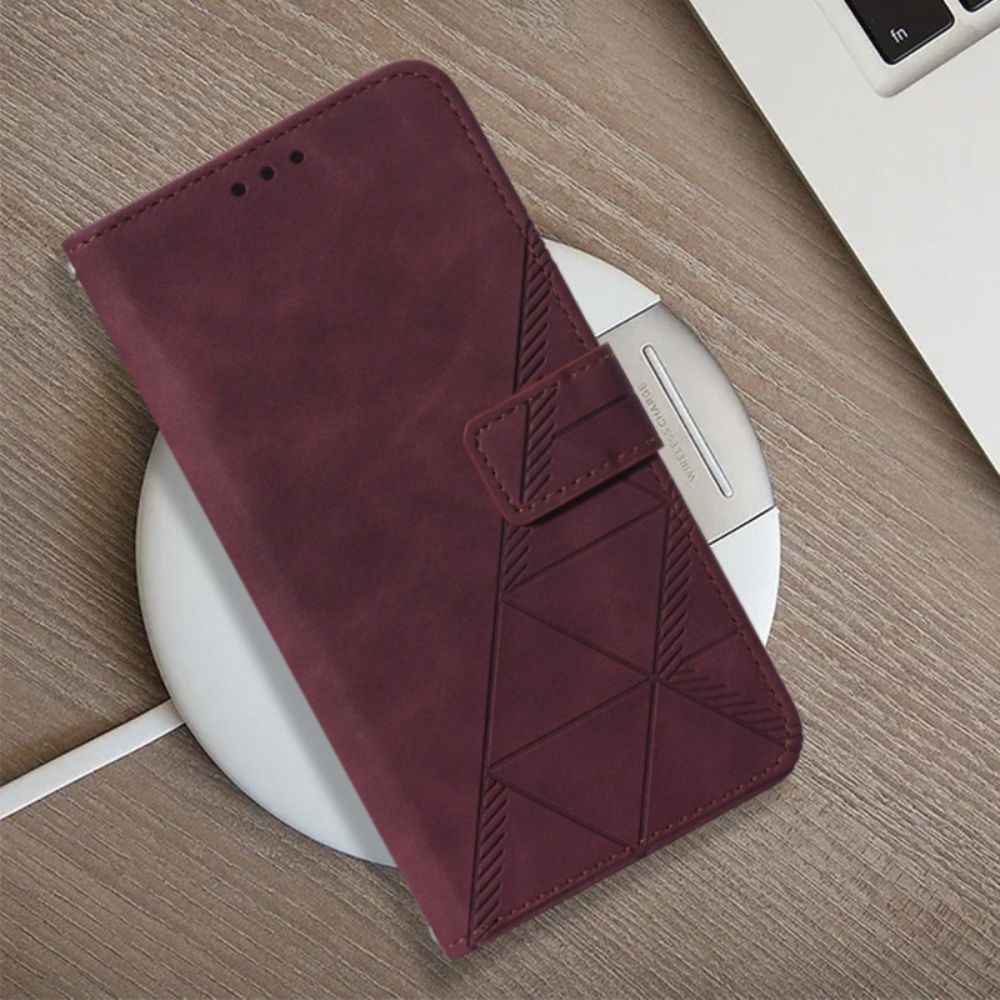 Folio-hoesje voor iPhone 14 Plus Piramide Leereffect