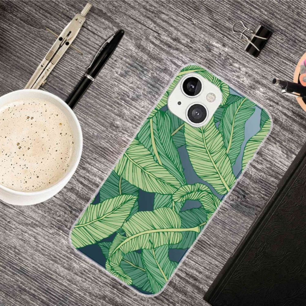 Hoesje voor iPhone 14 Plus Transparante Grafische Bladen