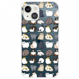 Hoesje voor iPhone 14 Plus Transparante Katten