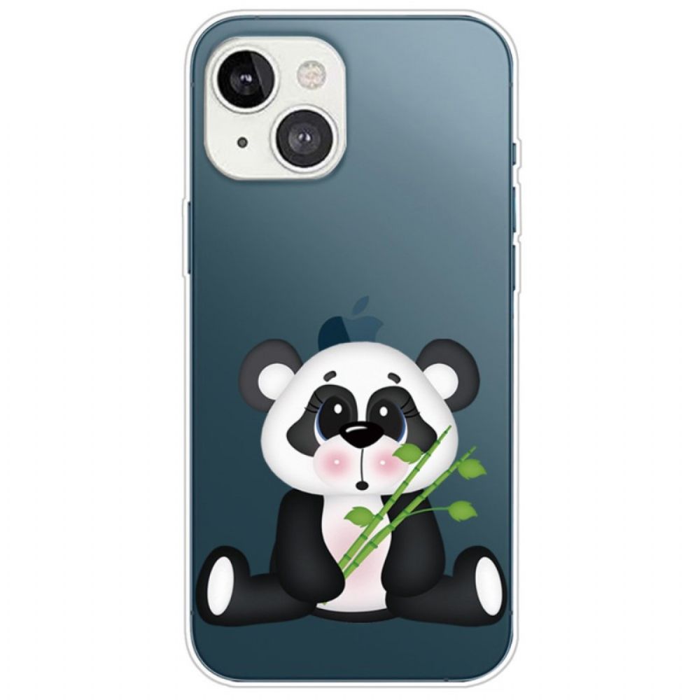 Hoesje voor iPhone 14 Plus Transparante Verdrietige Panda