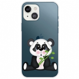 Hoesje voor iPhone 14 Plus Transparante Verdrietige Panda